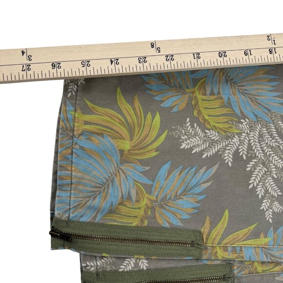 Liz Claiborne Womens Tropical Print Pants Size 12 Cotton Zip Hem & Pockets - Picture 8 of 9